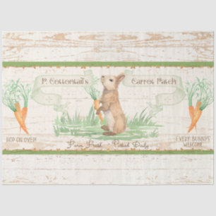 Papier Mousseline Pâques Bunny Carotte Patch Cottage Bois Découpage