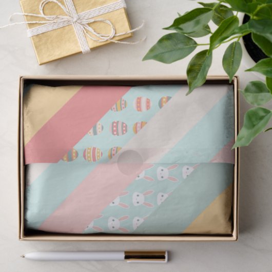 Papier Mousseline Pâques en Graines et Oeufs (Cadeau)