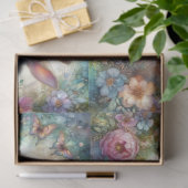 Papier Mousseline Pâques Pastel Papillons Bunny Decoupage (Cadeau)