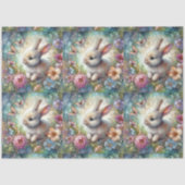 Papier Mousseline Pâques Pastel Papillons Bunny Decoupage (Recto)