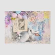 Pâques printanières : lapin, fleurs et oeufs peint