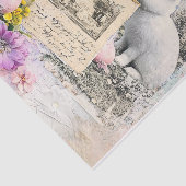 Papier Mousseline Pâques printanières : lapin, fleurs et oeufs peint (Détail)