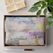 Papier Mousseline Pâques printanières : lapin, fleurs et oeufs peint (Cadeau)