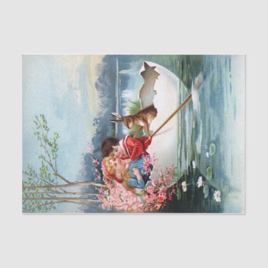 Papier Mousseline Pâques vintage (Recto)