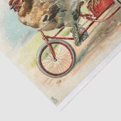 Papier Mousseline Pâques vintage Poulet à vélo (Détail)