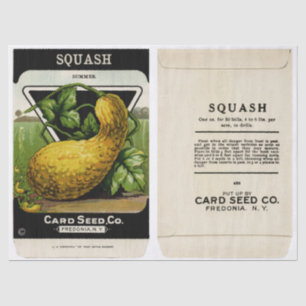 Papier Mousseline Paquet de semences vintage Été Squash et instructi