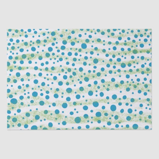 Papier Mousseline Par le bleu de la mer et le vert Résumé Design (Recto)