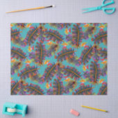 Papier Mousseline Paradis de palmier sarcelle (Artisanat)