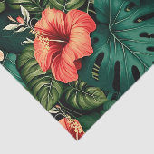 Papier Mousseline Paradis tropical coloré Hawaii Aloha Fleurs (Détail)