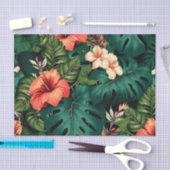 Papier Mousseline Paradis tropical coloré Hawaii Aloha Fleurs (Artisanat)
