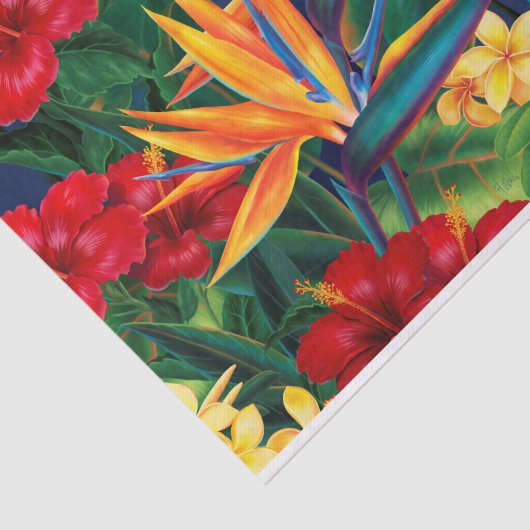 Papier Mousseline Paradis tropical Floral hawaïen (Détail)
