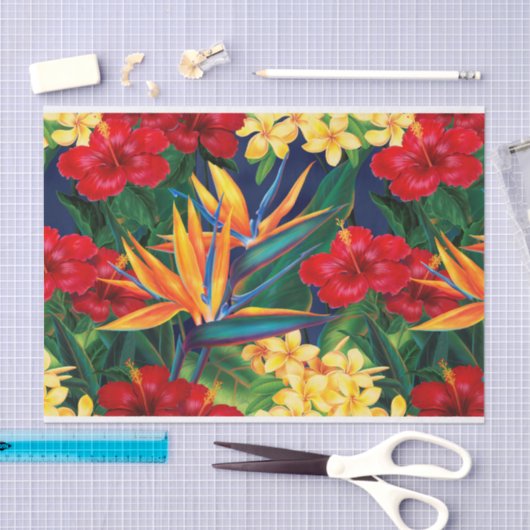 Papier Mousseline Paradis tropical Floral hawaïen (Artisanat)