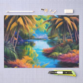 Papier Mousseline Paradis tropical II (Artisanat)
