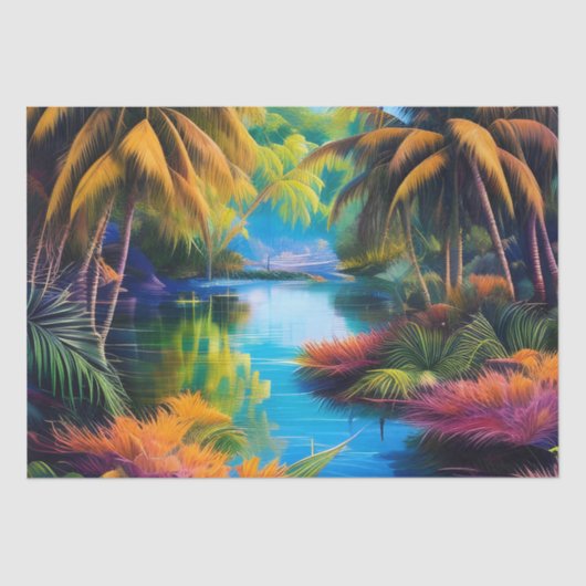 Papier Mousseline Paradis tropical II (Recto)
