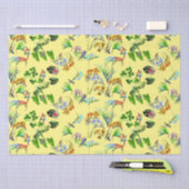 Papier Mousseline Paradis tropical jaune (Artisanat)