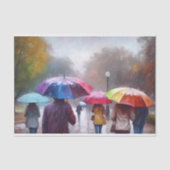 Papier Mousseline Parapluies colorées dans le Découpage de pluie (Recto)