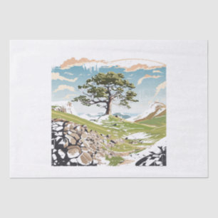 Papier Mousseline Parc national de Northumberland Sycamore Gap Tree