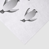 Papier Mousseline Parcelle de pingouins en noir et blanc (Détail)