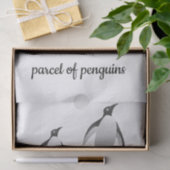 Papier Mousseline Parcelle de pingouins en noir et blanc (Cadeau)