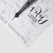 Papier Mousseline Paris Eiffel Tower Ajouter Votre Nom (Détail)