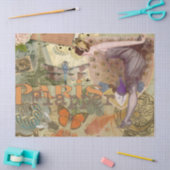 Papier Mousseline Paris Flapper Art Déco Peacock Vintage (Artisanat)