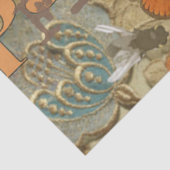 Papier Mousseline Paris Flapper Art Déco Peacock Vintage (Détail)