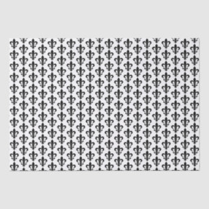 Papier Mousseline Paris Fleur de Lis Paris en noir et blanc