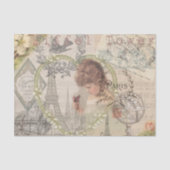 Papier Mousseline Paris France Jolie fille Eiffel (Recto)