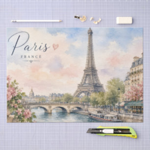 Papier Mousseline Paris France Tour Eiffel rivière seine