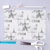 Papier Mousseline Paris Joyeux Noel Christmas B&W Tissu Paper (Artisanat)