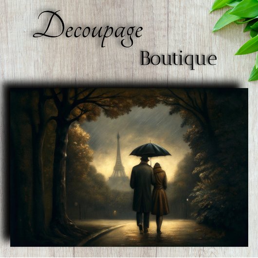 Papier Mousseline Paris Les amoureux de la pluie
