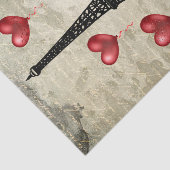 Papier Mousseline Paris, Tour Eiffel et Ballons du Coeur Rouge Scrip (Détail)