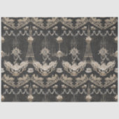 Papier Mousseline Paris Tour Eiffel Flore Ephémère Script Découpage (Recto)