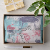 Papier Mousseline Paris Tour Eiffel Papier Tissu Floral (Cadeau)