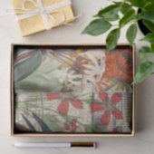 Papier Mousseline Parrot Jaune Tropical Antique Fleur (Cadeau)