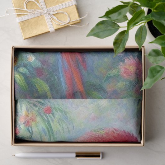 Papier Mousseline Parrot Oiseau Jungle Floral Impressionnisme Découp (Cadeau)