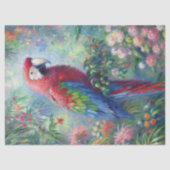 Papier Mousseline Parrot Oiseau Jungle Floral Impressionnisme Découp (Recto)