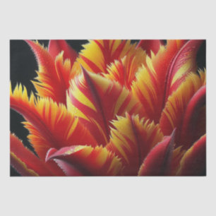 Papier Mousseline Parrot Tulip Floral Rouge et Jaune