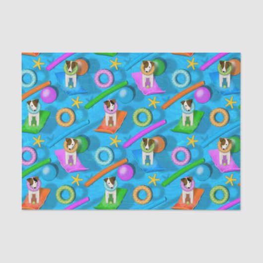 Papier Mousseline Parson Jack Russell Terrier motif de la fête de la (Recto)