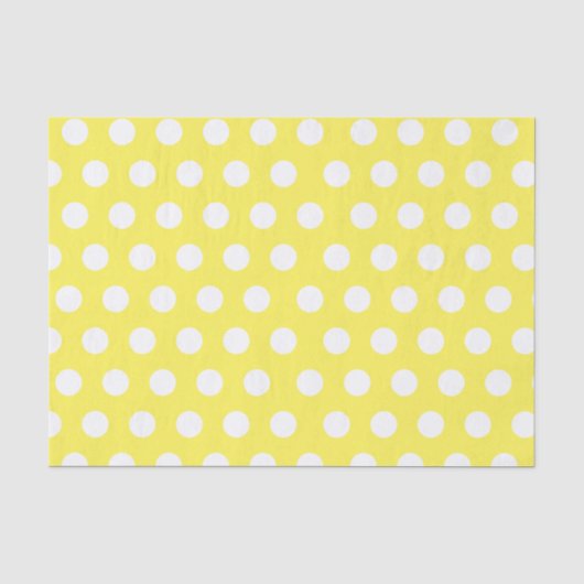 Papier Mousseline Parti à points polka blanc et jaune (Recto)