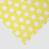 Papier Mousseline Parti à points polka blanc et jaune (Détail)