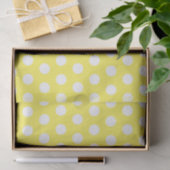 Papier Mousseline Parti à points polka blanc et jaune (Cadeau)