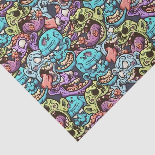 Papier Mousseline Parti cool zombie Halloween (Détail)