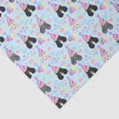 Papier Mousseline Parti Poodle Tissue Paper in Blue (Détail)