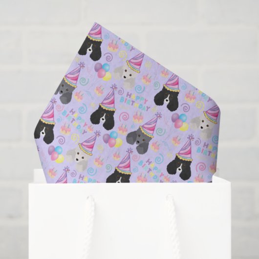 Papier Mousseline Parti Poodle Tissue Paper in Purple (Sac cadeau)
