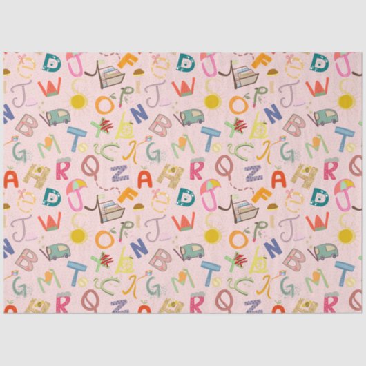 Papier Mousseline Partie Alphabet (Recto)