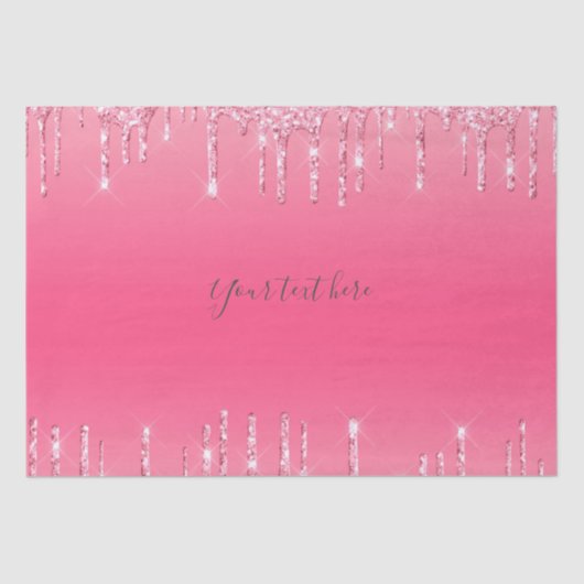 Papier Mousseline Parties scintillant à goutte rose personnalisée Fi (Recto)