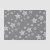 Papier Mousseline Parties scintillant argent scintille Étoiles motif (Recto)