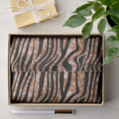 Papier Mousseline Parties scintillant Black Rose Gold Zebra (Cadeau)