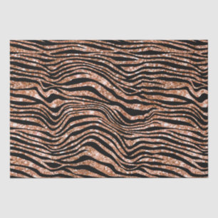 Papier Mousseline Parties scintillant Black Rose Gold Zebra